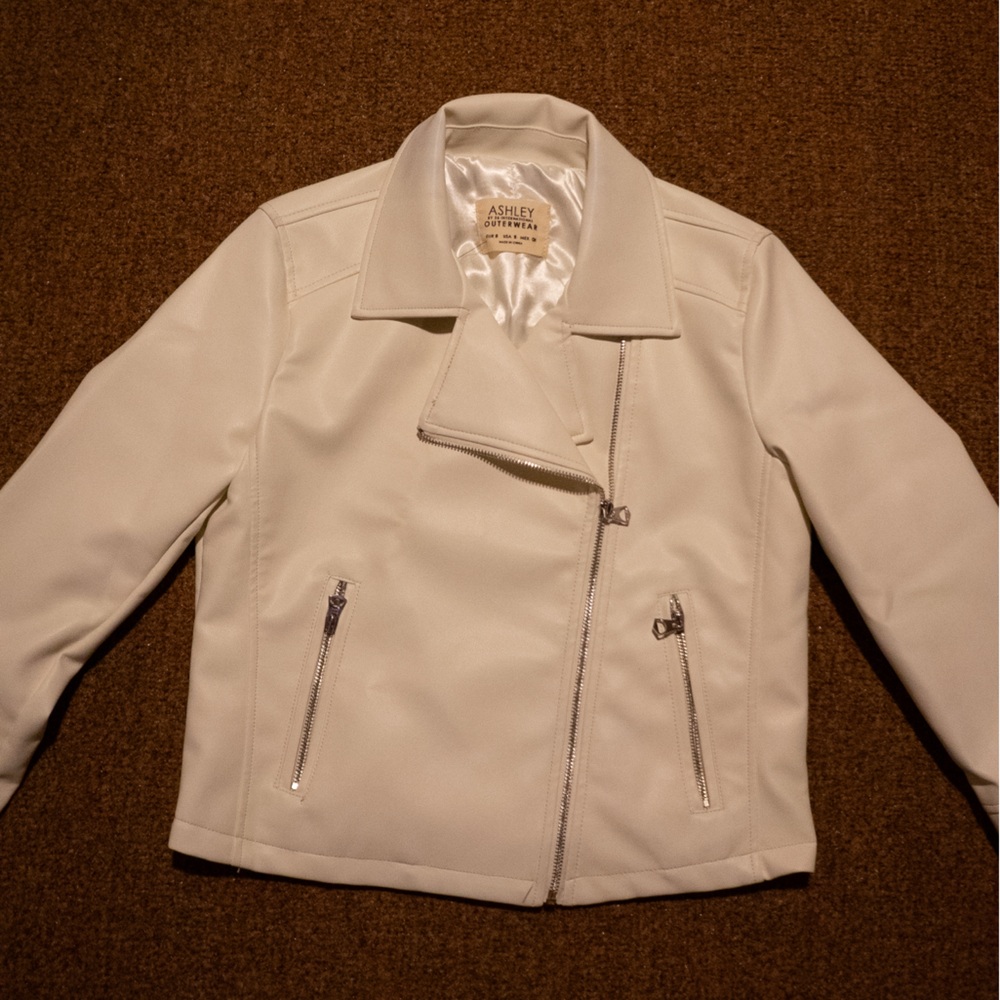 Ashley By 26 International Off-White Faux Leather Jacket